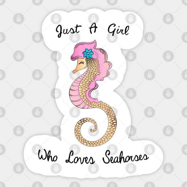 Cute Seahorse Sticker by Happy Art Designs